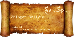 Zsingor Szilvia névjegykártya